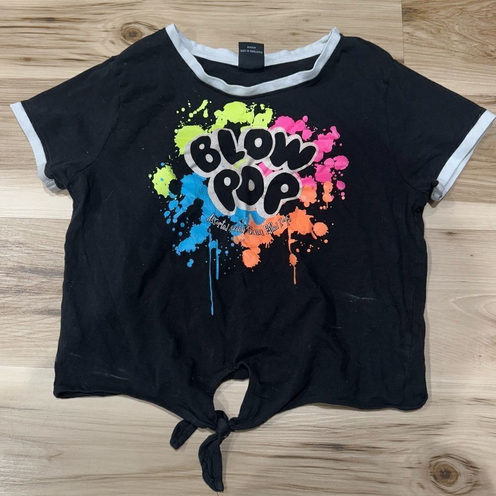 Southpole y2k Blow Pop Cropped Tie Tee Shirt Women’s Large